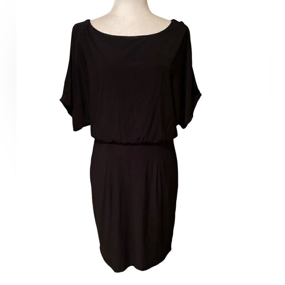 Jessica Howard Black Dress Size 8 Peek a Boo Sleeve Short Sleeve